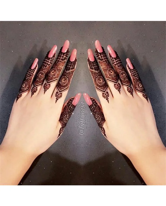 Bloom Inspired Chic Back Finger Mehndi Design